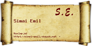 Simai Emil névjegykártya